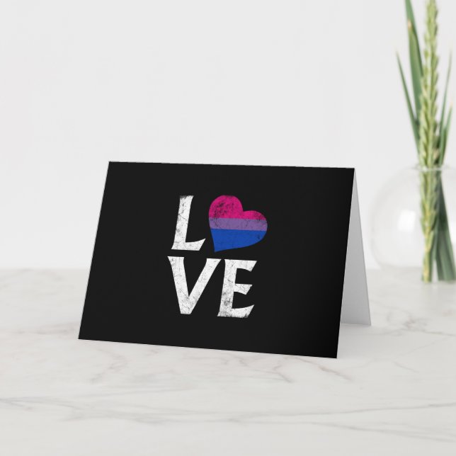 Bisexual Pride Stacked Love Card (Front)