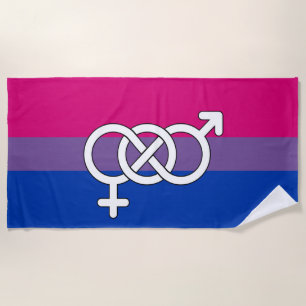 Bisexual Pride Symbol Flag Beach Towel