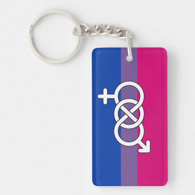 Bisexual Pride Symbol Flag Keychain (Front)