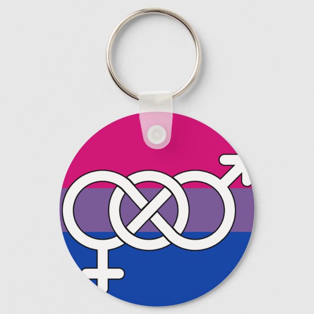 Bisexual Pride Symbol Flag Keychain (Front)