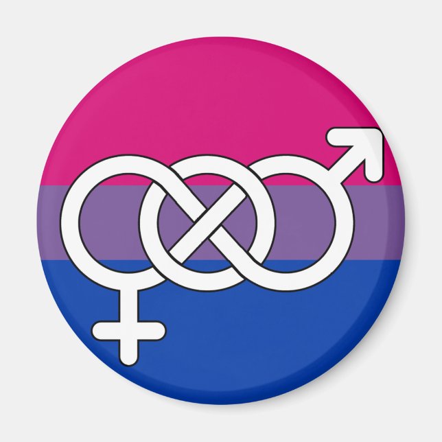 Bisexual Pride Symbol Flag Magnet (Front)