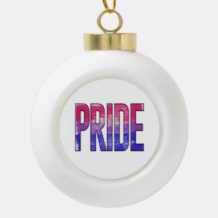 Bisexual Pride Word Ceramic Ball Christmas Ornament