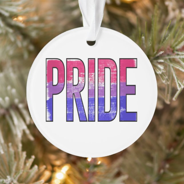 Bisexual Pride Word Ornament (Tree)