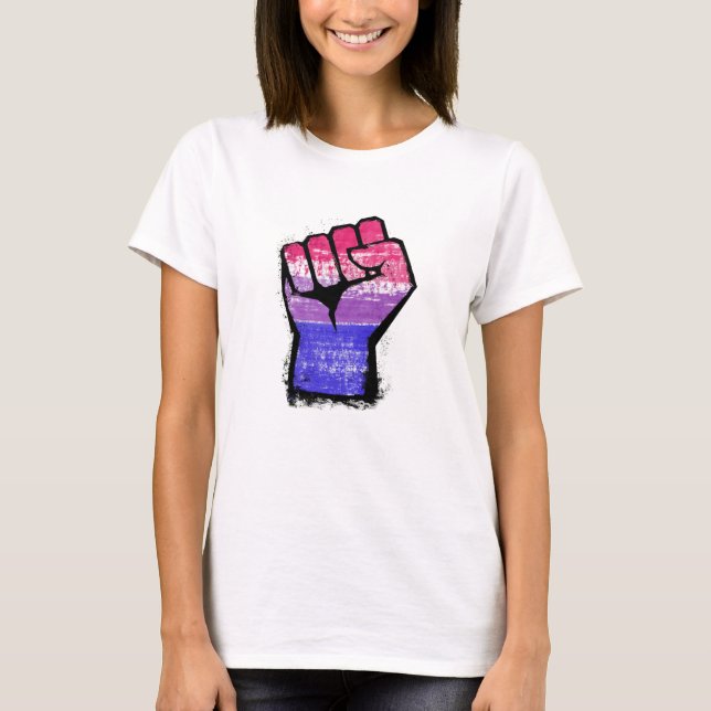 Bisexual Protest Fist T-Shirt (Front)