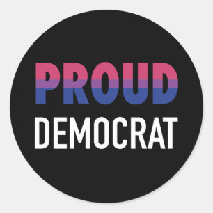 Bisexual Proud Democrat Classic Round Sticker