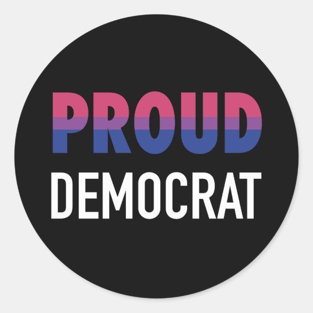 Bisexual Proud Democrat Classic Round Sticker (Front)