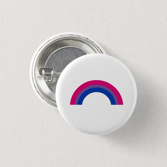 Bisexual Rainbow 1 Inch Round Button (Front & Back)