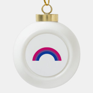 Bisexual Rainbow Ceramic Ball Christmas Ornament