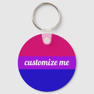 Bisexual Rainbow Flag Monogram Keychain