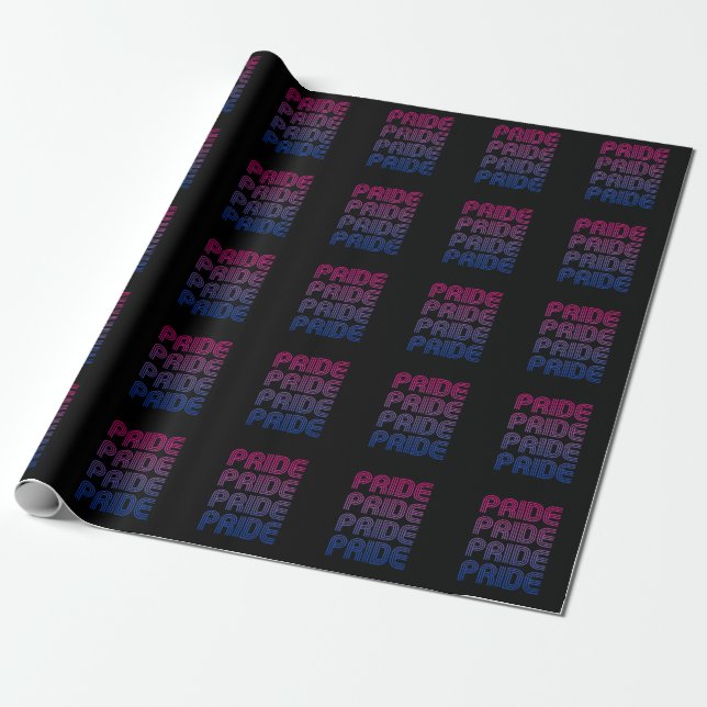 Bisexual Retro Pride Wrapping Paper (Unrolled)