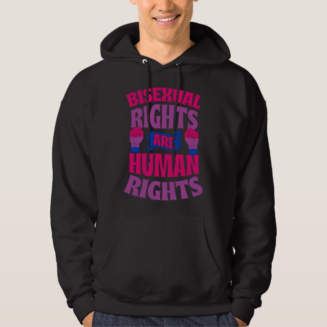 Bisexual Rights Are Human Rights Protest March Bi  Hoodie (Front)
