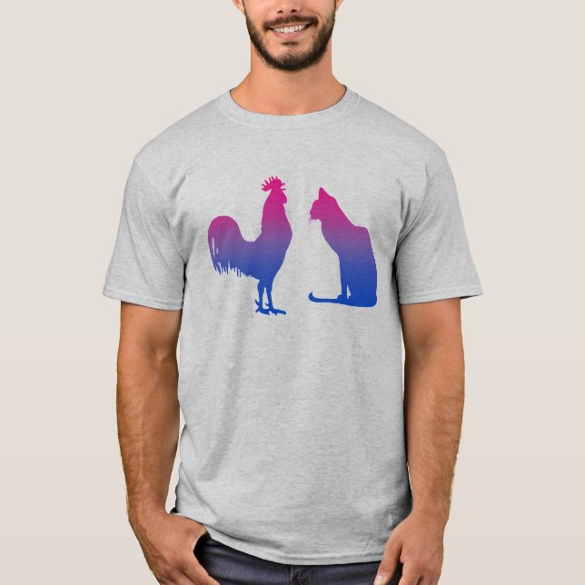 Bisexual Rooster and Kitty T-Shirt (Front)