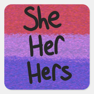 Bisexual she/her pronouns sticker