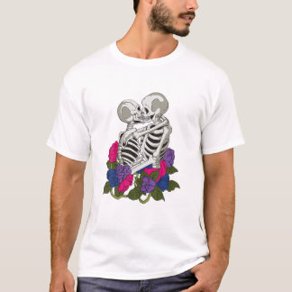 Bisexual Skeleton Bi Pride Flag Color LGBTQ Queer T-Shirt