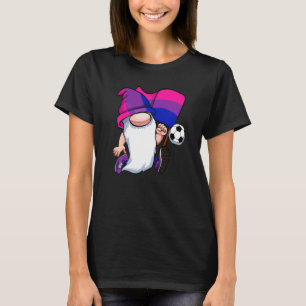 Bisexual Soccer Player Lgbt Q Cute Gnome Bi Pride  T-Shirt