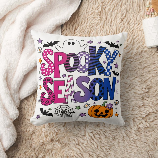 Bisexual Spooky Season Halloween Throw Pillow (Blanket)