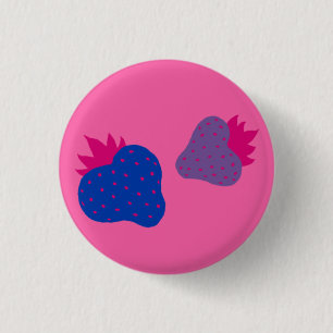 Bisexual Strawberries button (pink)