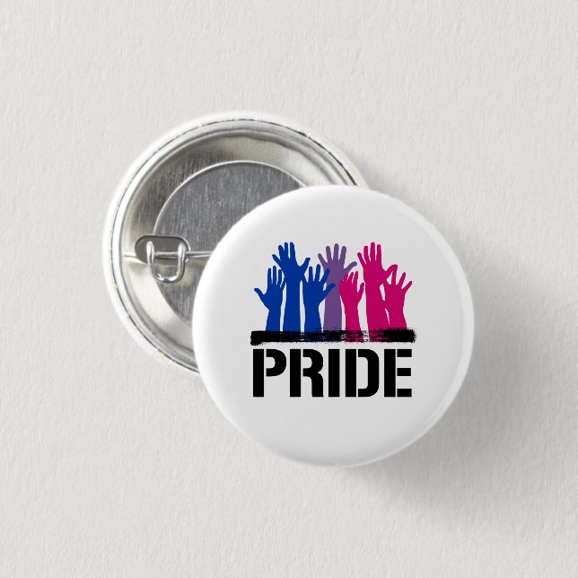 Bisexual Together Pride 1 Inch Round Button (Front & Back)
