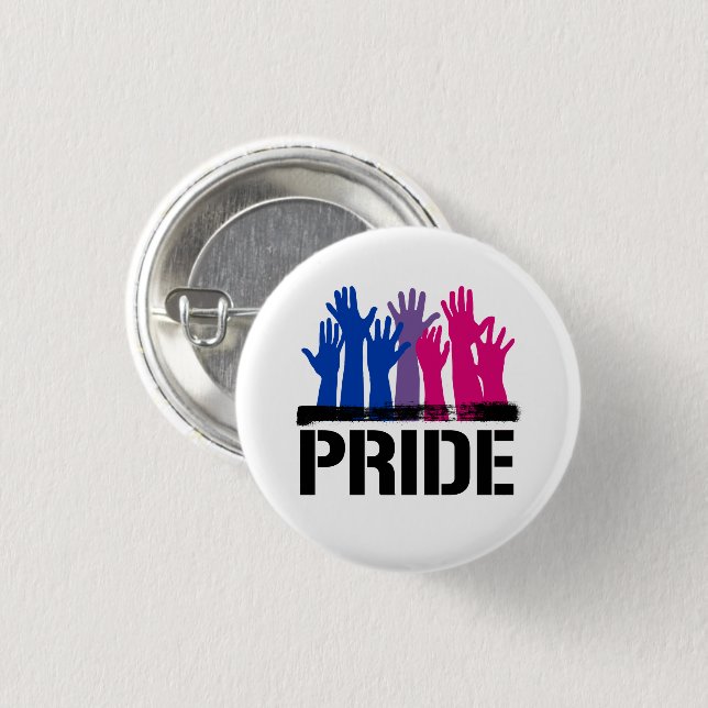 Bisexual Together Pride 1 Inch Round Button (Front & Back)