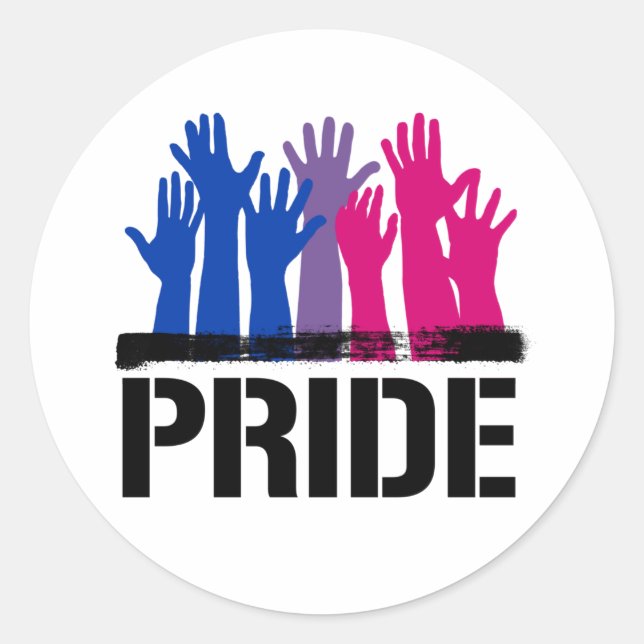 Bisexual Together Pride Classic Round Sticker (Front)