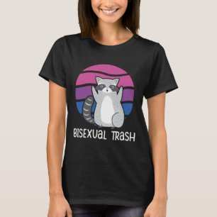 Bisexual Trash Funny Raccoon Lover Bi Flag Trash P T-Shirt