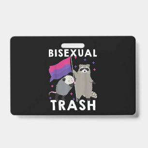 Bisexual Trash Gay Pride Rainbow LGBT Raccoon Badge