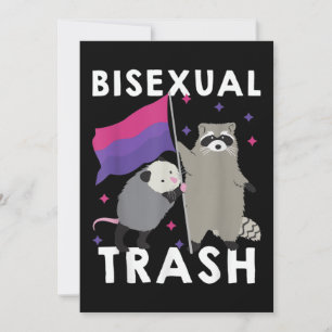 Bisexual Trash Gay Pride Rainbow LGBT Raccoon Invitation