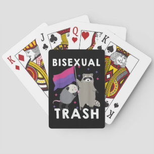Bisexual Trash Gay Pride Rainbow LGBT Raccoon Playing Cards