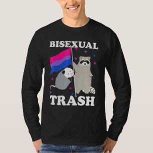 Bisexual Trash Gay Pride Rainbow Lgbt Raccoon Poss T-Shirt