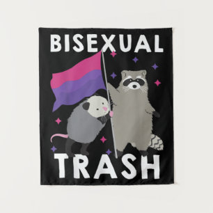 Bisexual Trash Gay Pride Rainbow LGBT Raccoon Tapestry