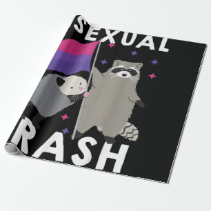 Bisexual Trash Gay Pride Rainbow LGBT Raccoon Wrapping Paper
