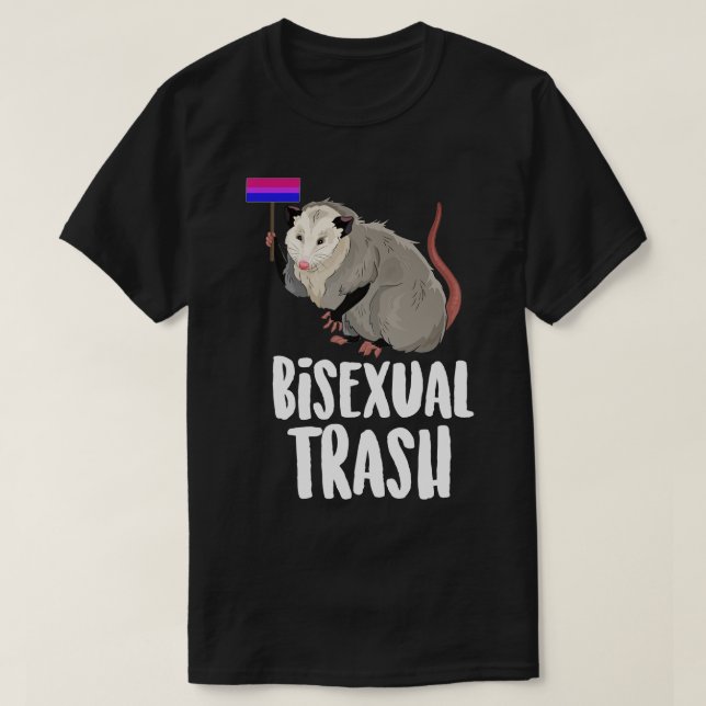 Bisexual Trash Possum T-Shirt (Design Front)