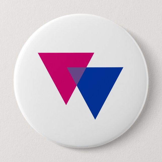 BISEXUAL TRIANGLE SYMBOL 4 INCH ROUND BUTTON (Front)