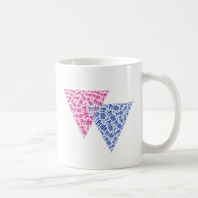 BISEXUAL TRIANGLE WORD PATTERN COFFEE MUG (Right)