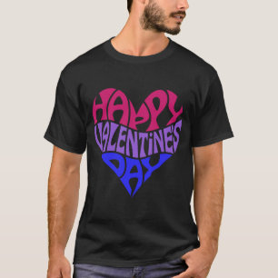 Bisexual Valentine's Day Bi Pride LGBTQ LGBT Heart T-Shirt