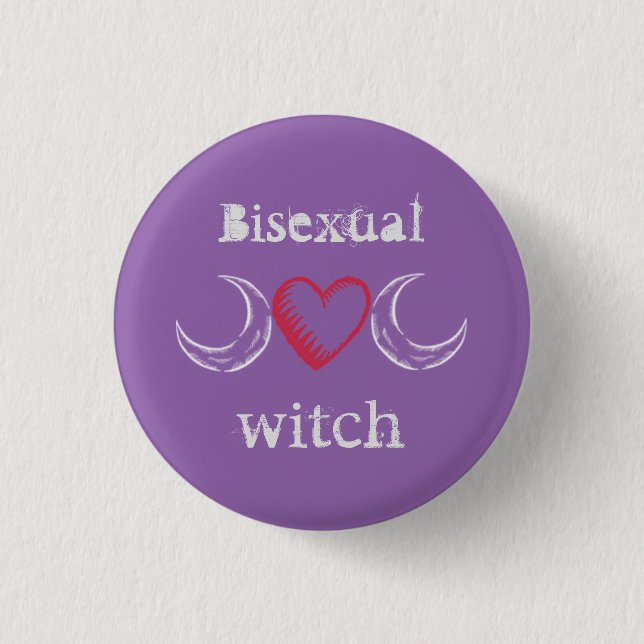 Bisexual witch badge / 1 inch round button (Front)