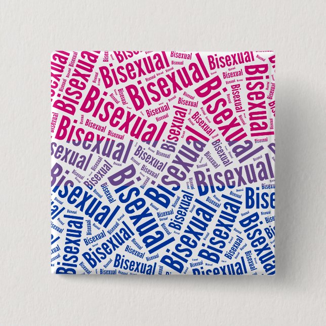 BISEXUAL WORD PATTERN FLAG -.png 2 Inch Square Button (Front)