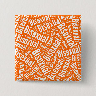 BISEXUAL WORD PATTERN WHITE -.png 2 Inch Square Button