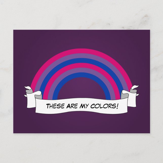 Bisexualité arc-en-ciel fierté Carte postale (Devant)