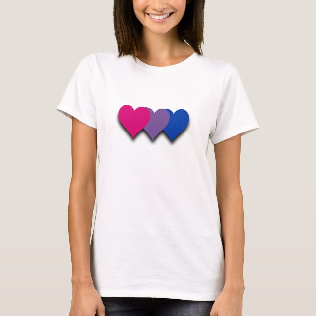 Bisexualité coeur de fierté T-shirt (Devant)