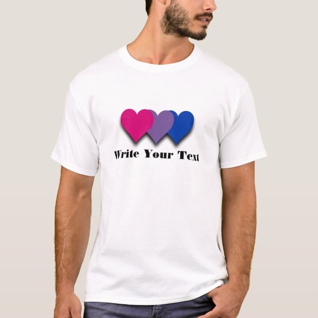 Bisexualité coeur de fierté T-shirt (Devant)