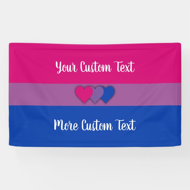 Bisexualité drapeau de la fierté avec bannière de  (Horizontal)