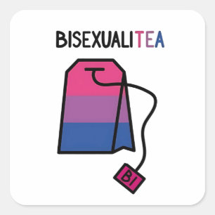 BisexualiTEA Bi Pride Flag Bisexual Tea Square Sticker