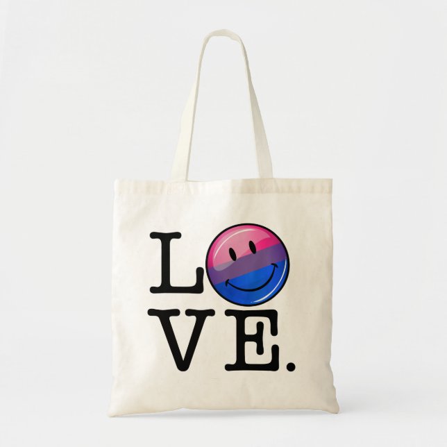 Bisexuality Flag inside the Word Love Tote Bag (Front)