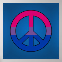 Bisexuality flag peace sign poster
