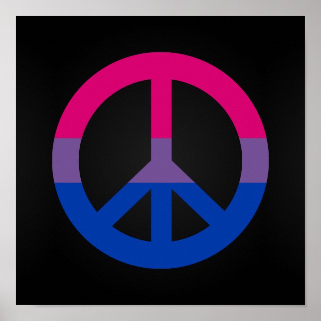 Bisexuality flag peace sign poster (Front)
