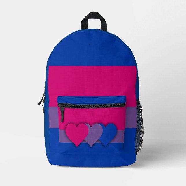 Bisexuality flag  printed backpack (Front)