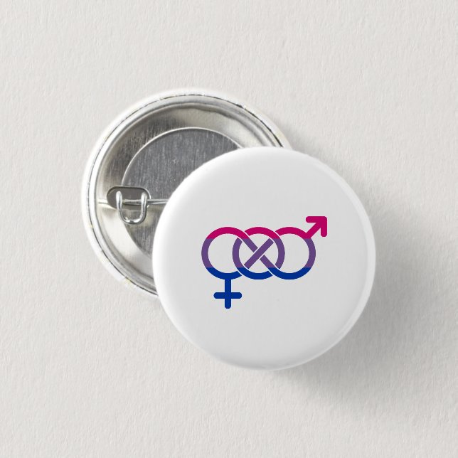 Bisexuality Gender Symbol 1 Inch Round Button (Front & Back)