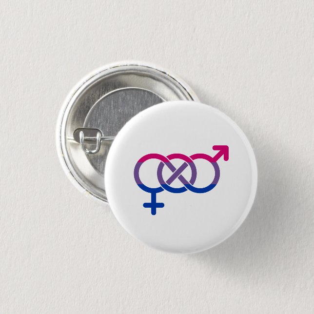 Bisexuality Gender Symbol 1 Inch Round Button (Front & Back)
