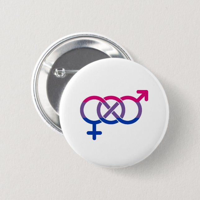 Bisexuality Gender Symbol 2 Inch Round Button (Front & Back)